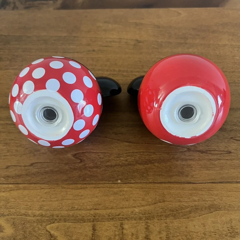 Disney Mickey and Minnie Mouse Ceramic Salt and Pepper Shakers Set, Red & Black